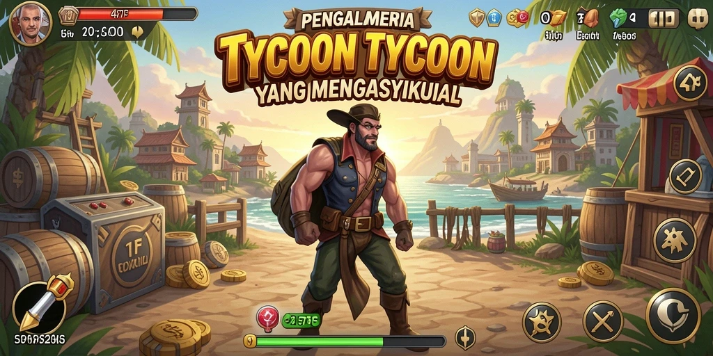 Tampilan gameplay <strong>47F</strong> yang menampilkan manajemen bisnis yang seru.