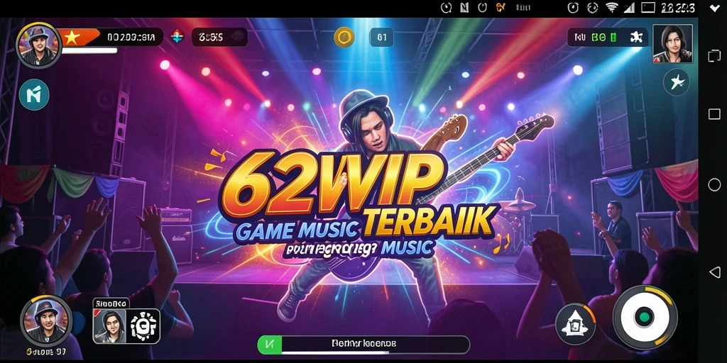Tampilan gameplay 62VIP yang seru dengan berbagai lagu.
