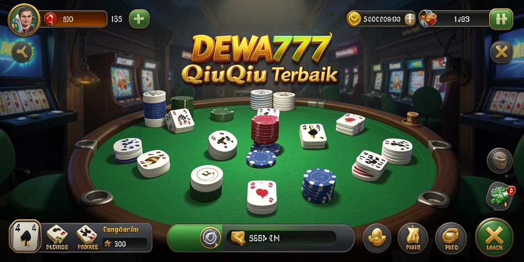 Tangkapan layar dari gameplay DEWA777 yang menampilkan suasana permainan QiuQiu.