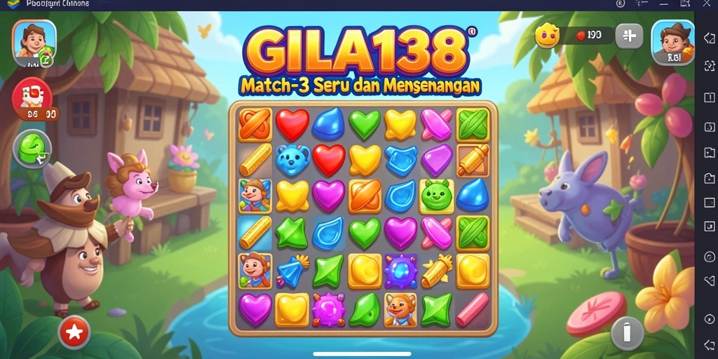 Tampilan menarik dari gameplay GILA138 dengan pengalaman Match-3 yang seru.