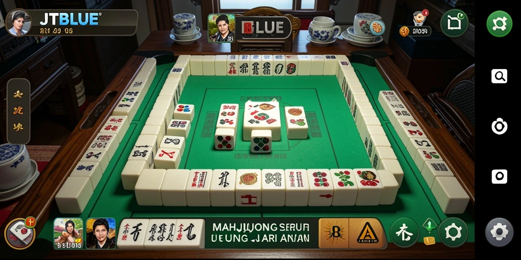 Tampilan gameplay JTBLUE yang menarik penuh tantangan Mahjong.