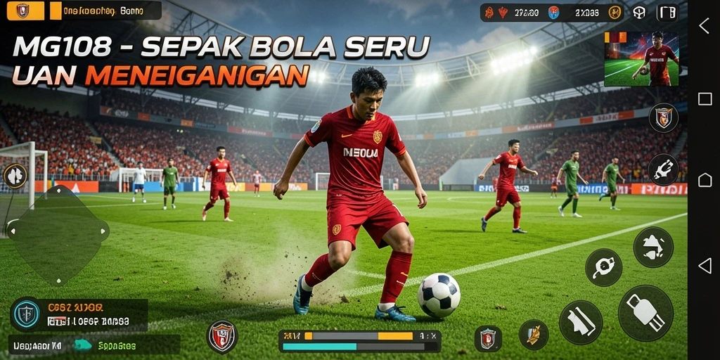 Tampilan menarik dari gameplay MG108 yang menegangkan di lapangan sepak bola.