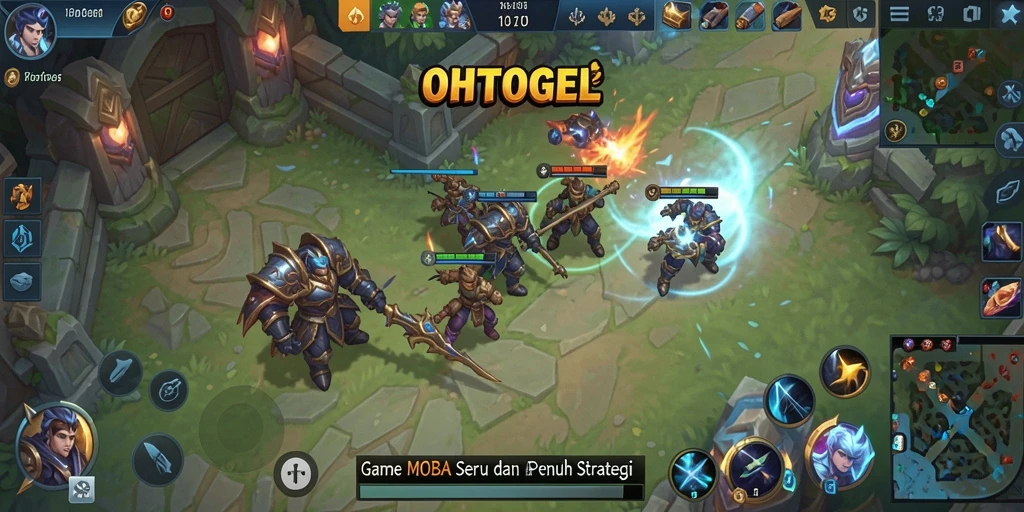 Tampilan gameplay OHTOGEL yang seru dan penuh aksi MOBA.