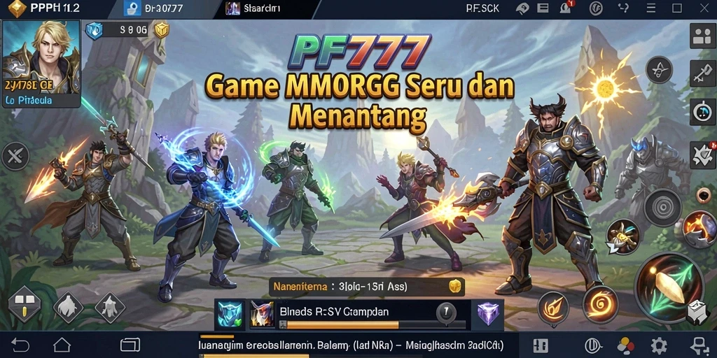 Tangkapan layar dari gameplay epik PF777 di dunia MMORPG.