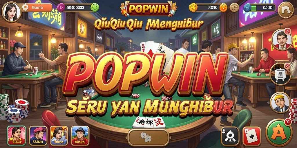 Tampilan menarik dari gameplay QiuQiu dalam POPWIN.