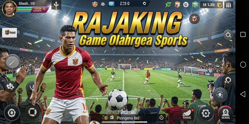 Tampilan gameplay RAJAKING yang seru dan kompetitif di arena olahraga.
