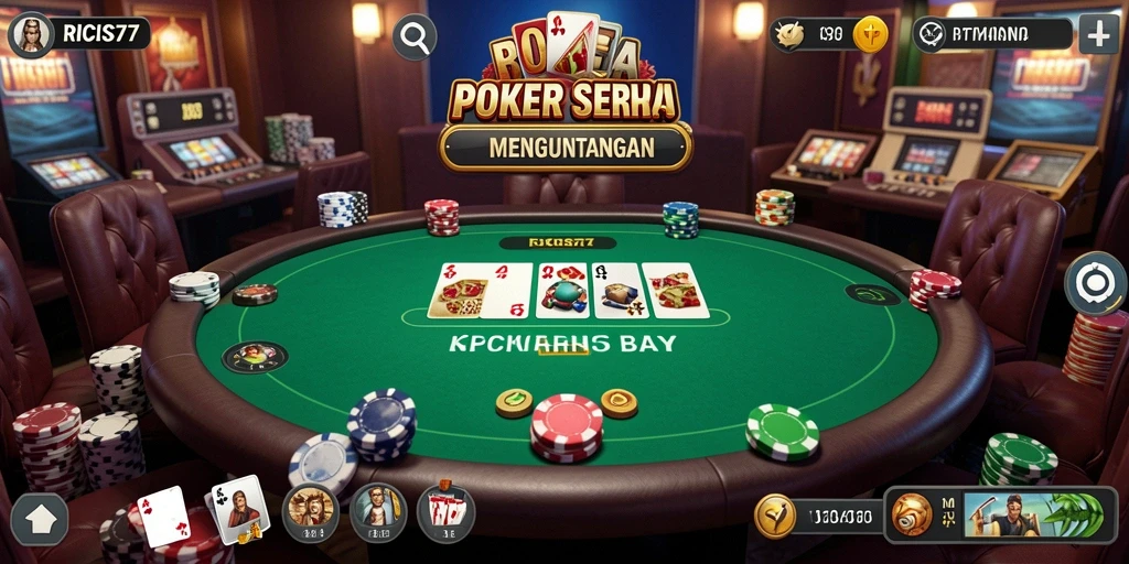 Tampilan gameplay poker yang mendebarkan di RICIS77.