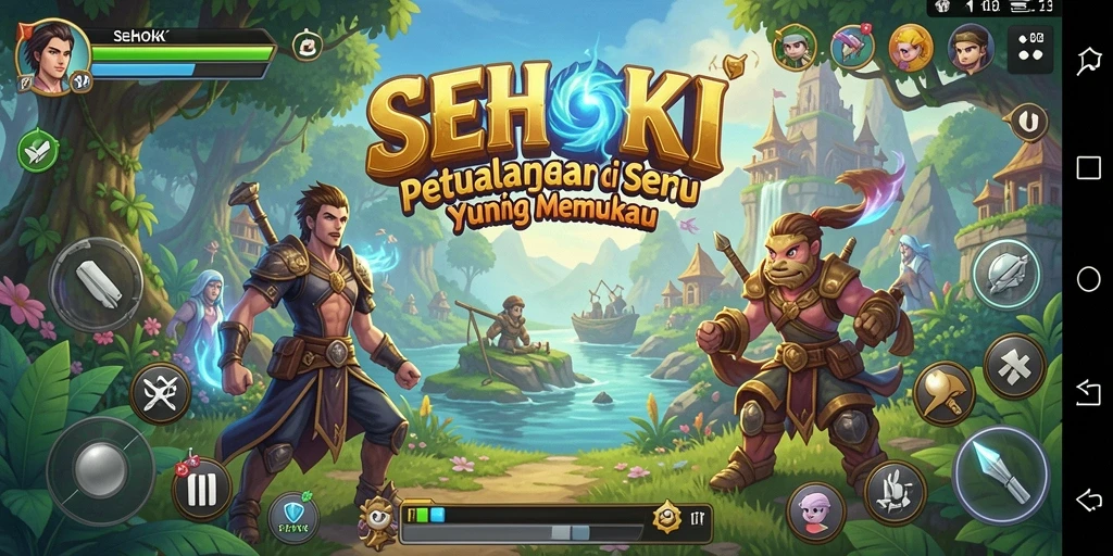 Screenshot utama SEHOKI menampilkan aksi seru dalam gameplay Adventure.