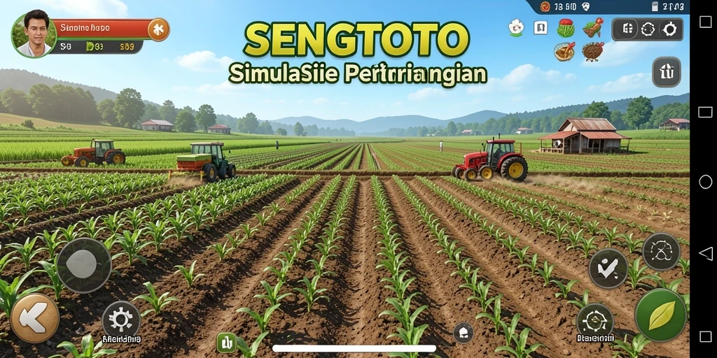 Screenshot gameplay SENGTOTO yang menunjukkan aktivitas berkebun yang seru.