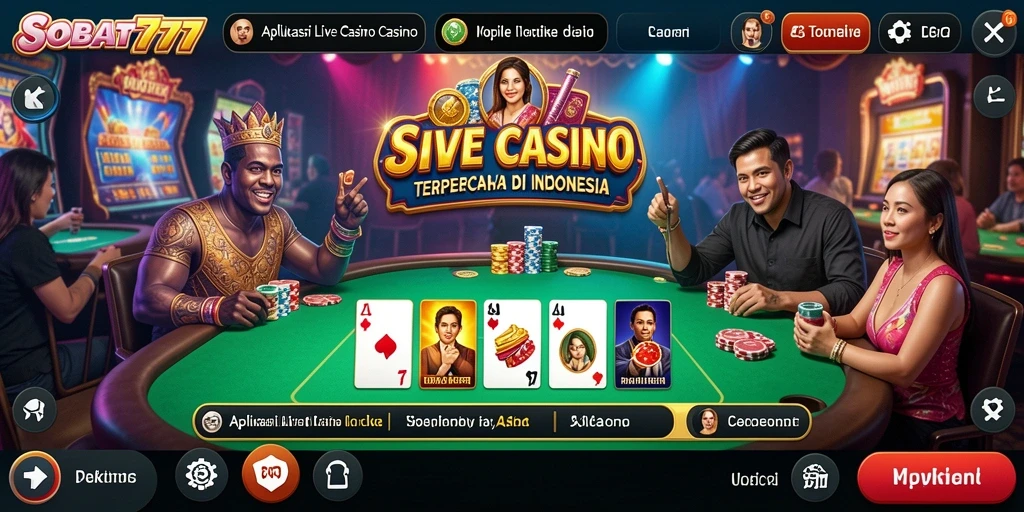 Screenshot gameplay SOBAT777 menampilkan suasana kasino yang realistis.