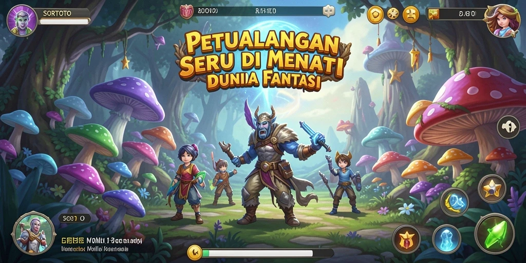 Screenshot SORTOTO menampilkan aksi petualangan seru di dunia fantasi.