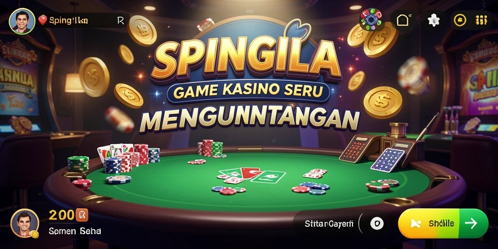 Screenshot gameplay SPINGILA menampilkan suasana seru permainan Kasino.