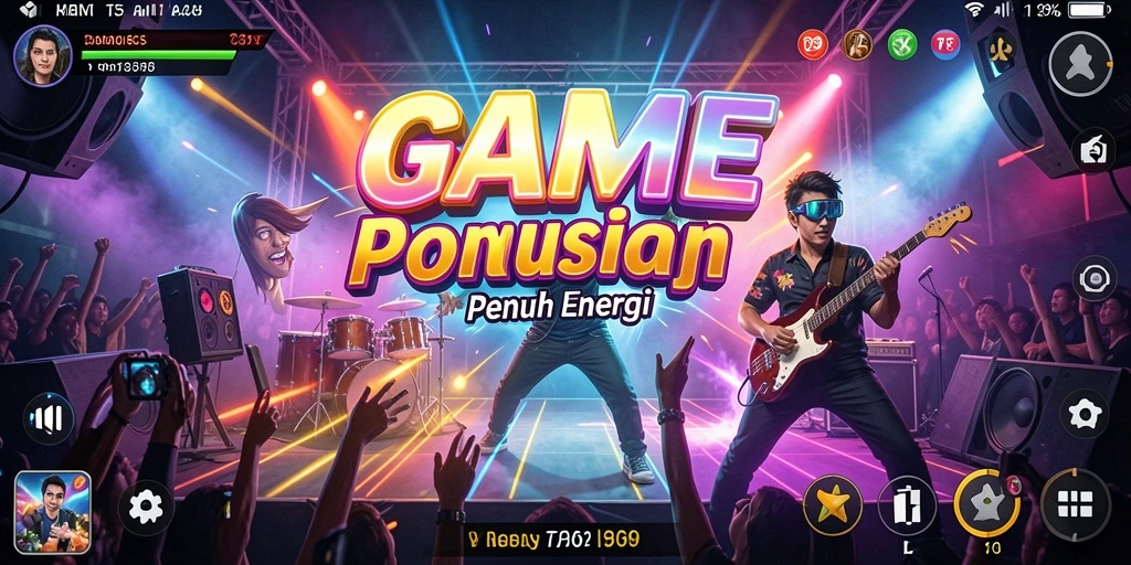 Tampilan gameplay seru dengan berbagai tantangan musik yang menarik.