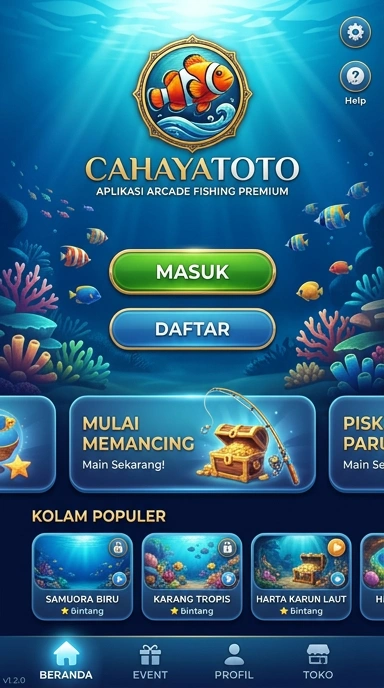 Tampilan antarmuka aplikasi cahayatoto yang ramah pengguna.